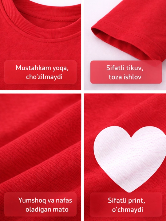 Oq rangli yurakchali futbolka – sifatli va qulay