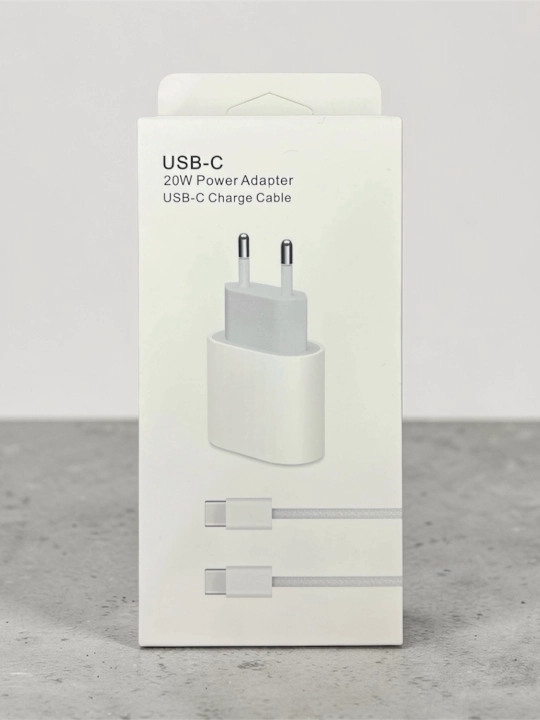 USB-C 20W quvvat adapteri va USB-C zaryad kabeli - 