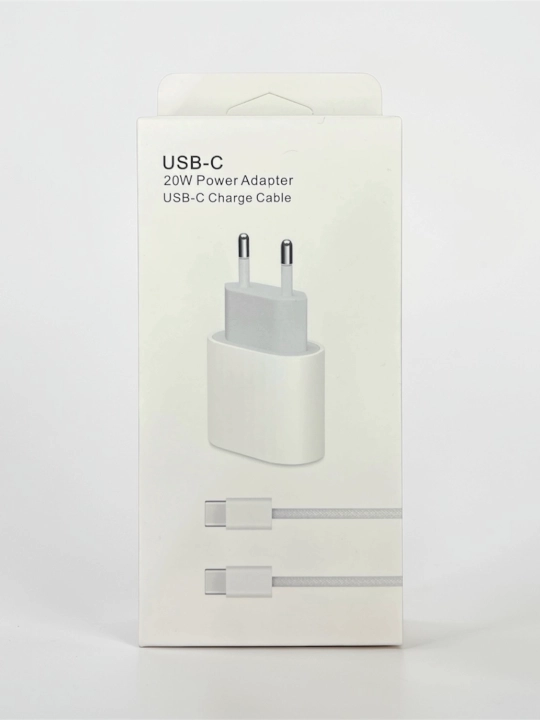 USB-C 20W quvvat adapteri va USB-C zaryad kabeli