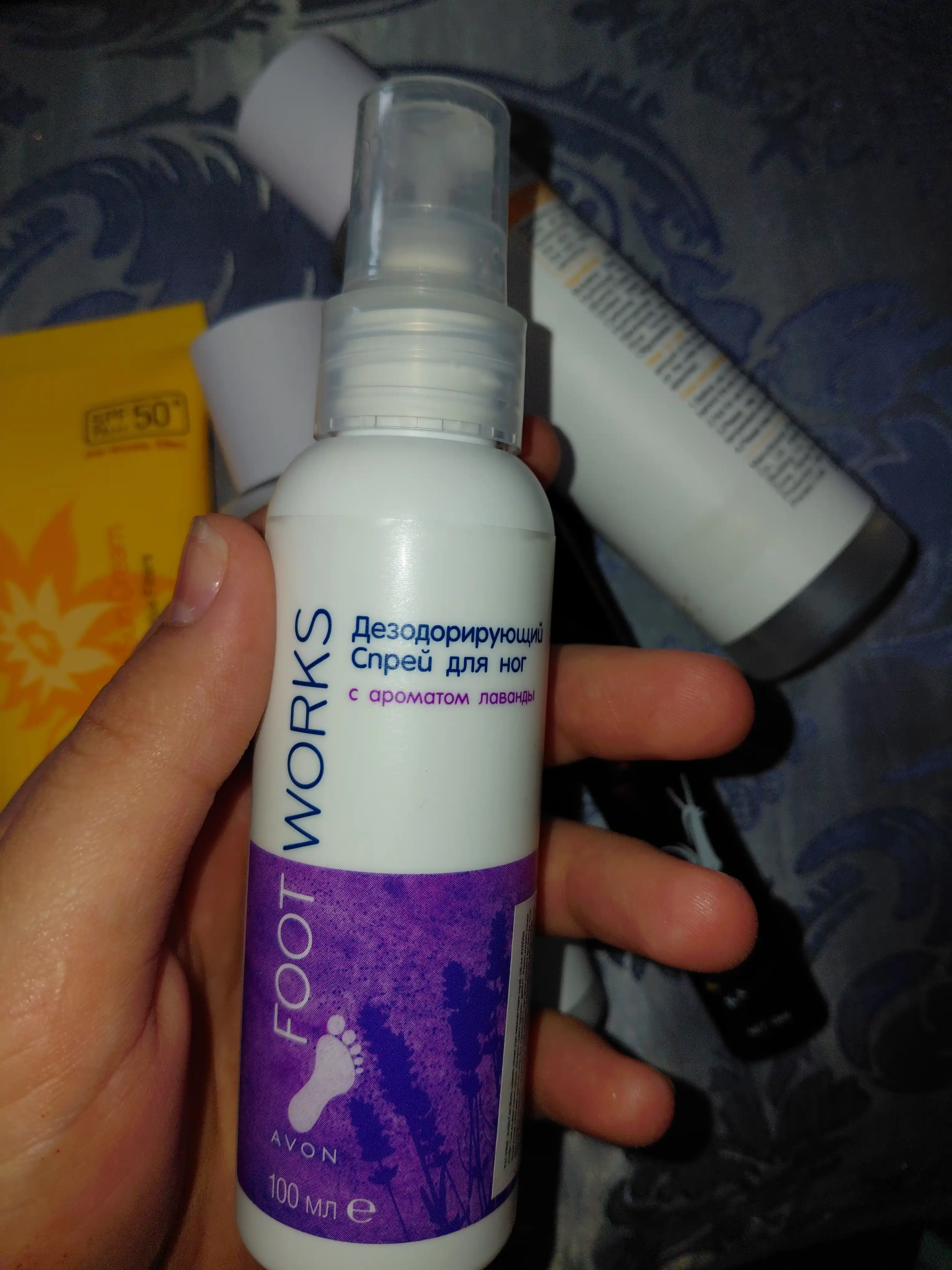 Спрей для ног Avon Foot Works, с ароматом лаванды, 100 мл
