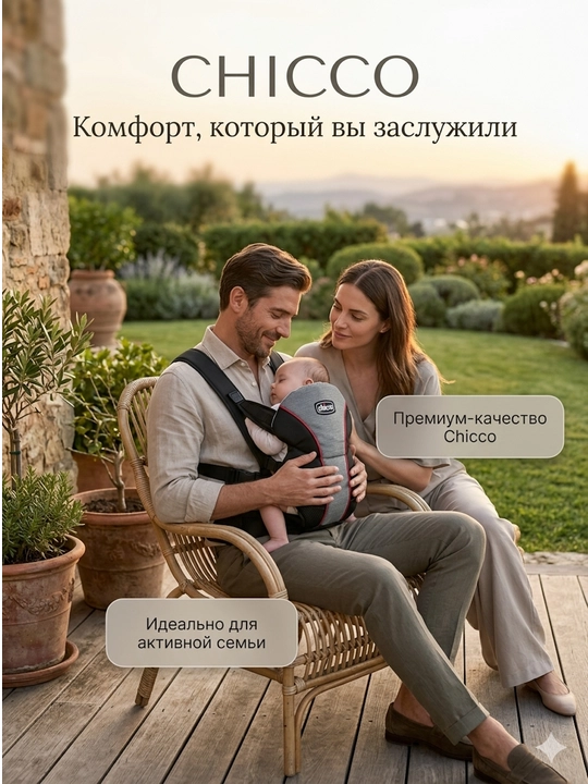 Рюкзак-кенгуру Chicco UltraSoft, 2-х позиционный слинг для переноски детей