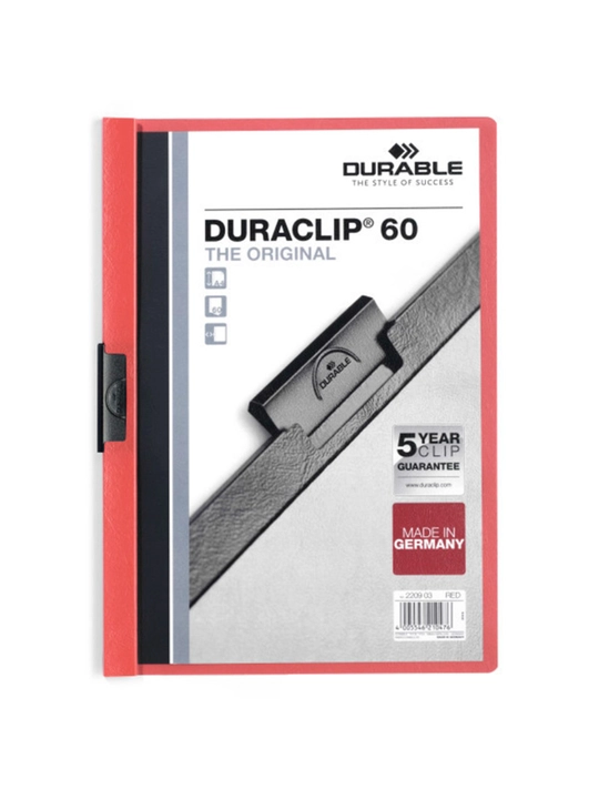 A4 formatdagi qisqichli papka "Durable" DURACLIP, 60 varaq