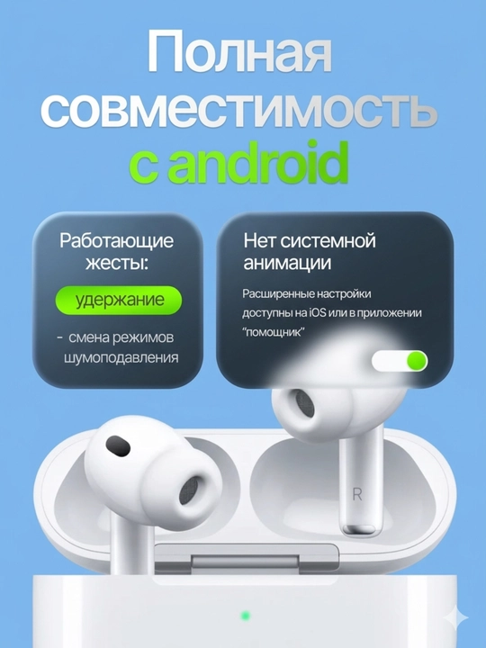 Pods Pro 3 Беспроводные наушники, шумоподавление ANC, гарантия 1 год, блок и кабель