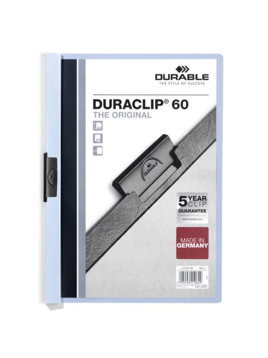 A4 formatdagi qisqichli papka "Durable" DURACLIP, 60 varaq