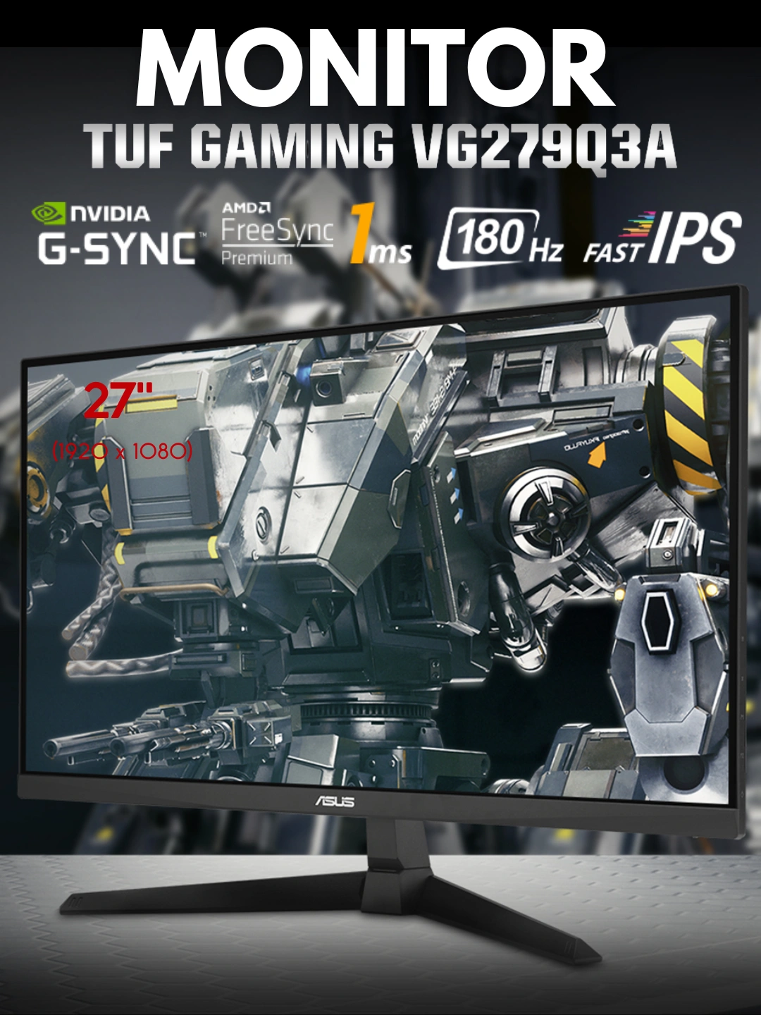 Игровой монитор Asus TUF Gaming,27”, FHD, IPS, 240Гц,0,3 мс, FreeSync Premium, RGB, Gaming AI за 2719000 сум со скидкой 51%. Uzum Market