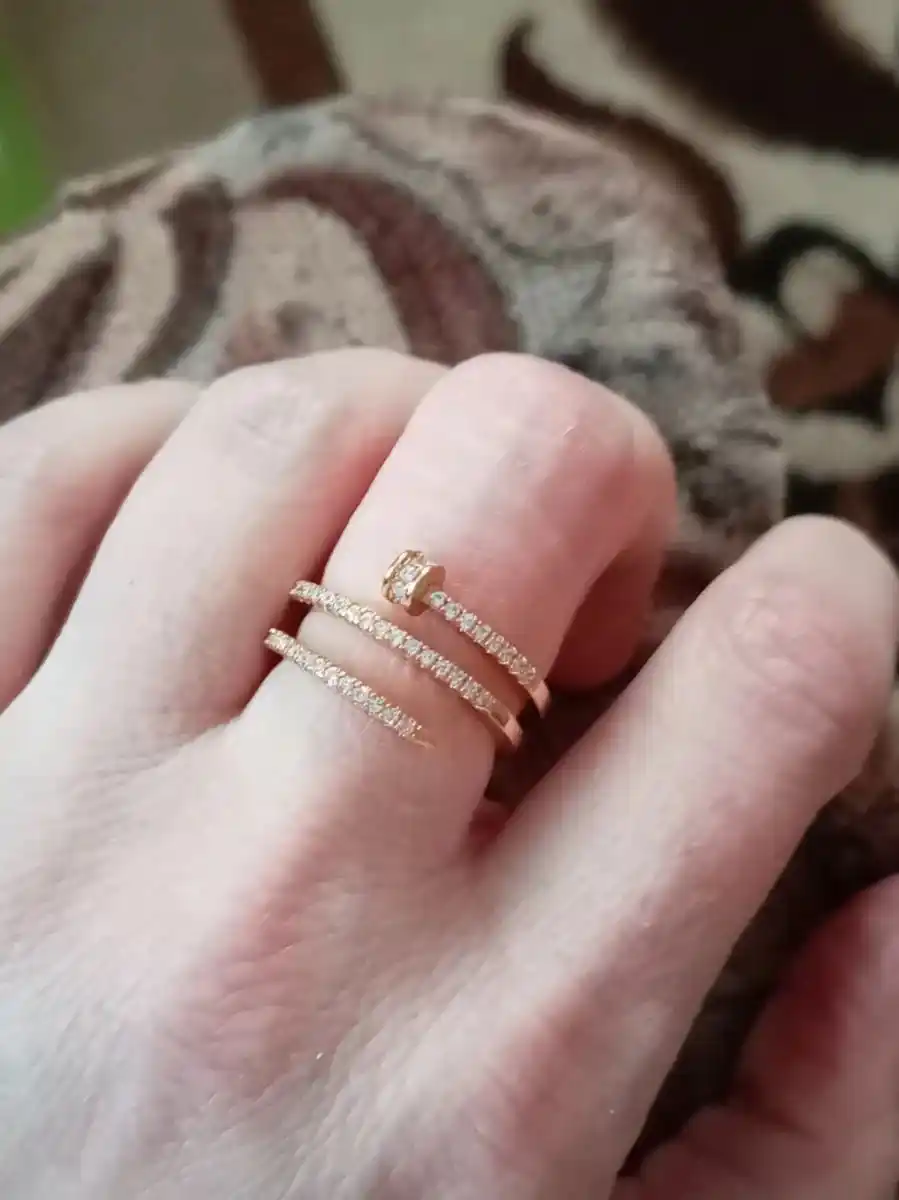 Кольцо женское гвоздь, в стиле картье, колечко гвоздик cartier