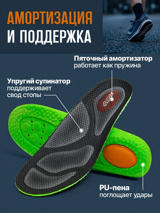 Стельки для обуви AIRSTEP стельки для спорта и интенсивной работы на ногах