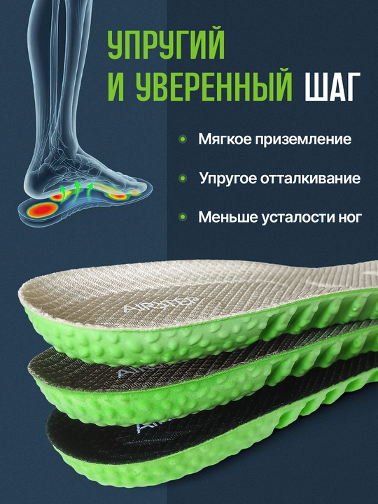 Стельки для обуви AIRSTEP стельки для спорта и интенсивной работы на ногах