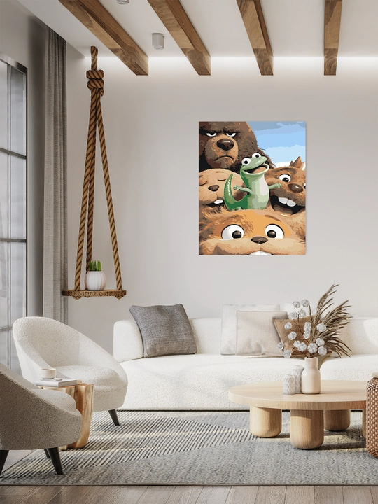 Raqamlar bo'yicha rasm chizish ARTERY "Multfilmlar", 40×50 sm, xolstga bo'yaladigan rasm