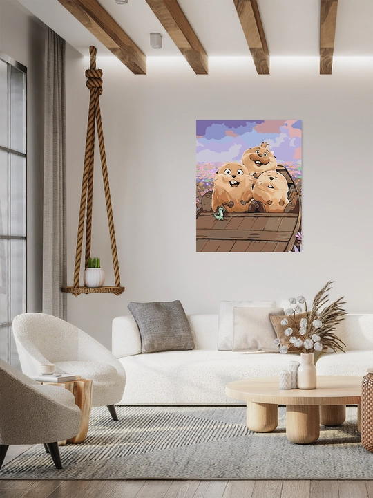 Raqamlar bo'yicha rasm chizish ARTERY "Multfilmlar", 40×50 sm, xolstga bo'yaladigan rasm