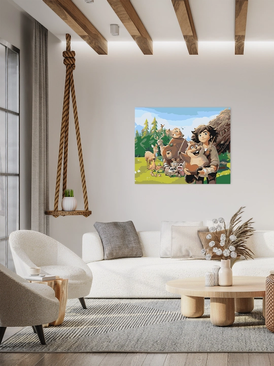 Raqamlar bo'yicha rasm chizish ARTERY "Multfilmlar", 40×50 sm, xolstga bo'yaladigan rasm