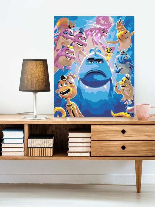 Raqamlar bo'yicha rasm chizish ARTERY "Multfilmlar", 40×50 sm, xolstga bo'yaladigan rasm