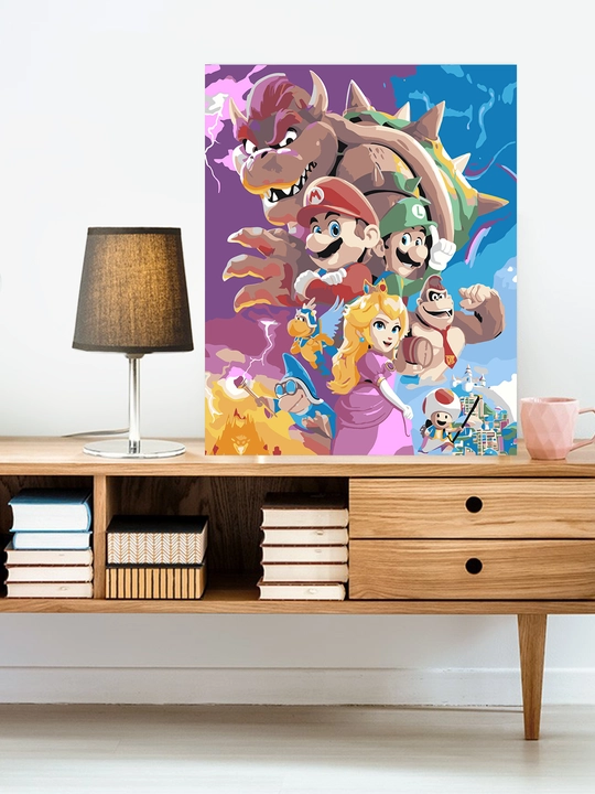 Raqamlar bo'yicha rasm chizish ARTERY "Multfilmlar", 40×50 sm, xolstga bo'yaladigan rasm