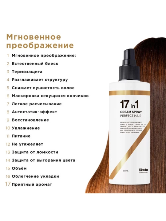 Prof Likato Ideal sochlar uchun sprey 17 in 1