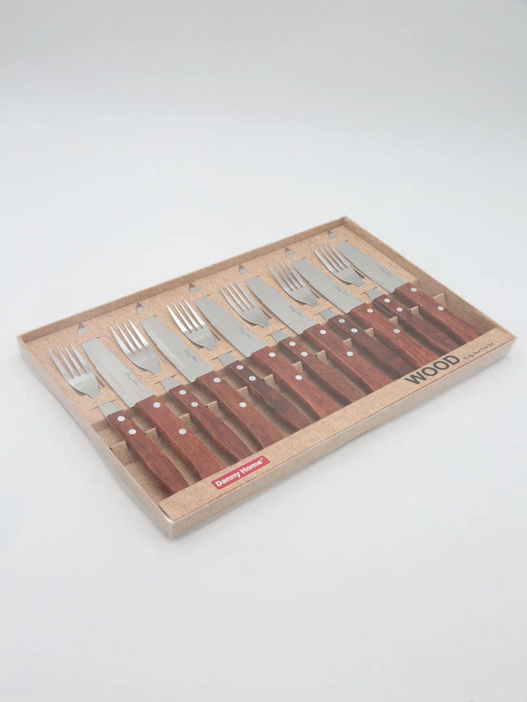 HOMEZAZA/DANNY HOME DH3869-WD steyk uchun pichoq va sanchqilar to‘plami, 12 dona, 1x48 - 