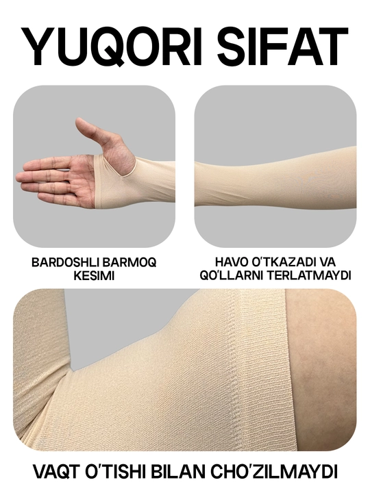 Ayollar va erkaklar uchun quyoshdan himoyalovchi, barmoqli sport qo‘lqoplari, kundalik foydalanish uchun