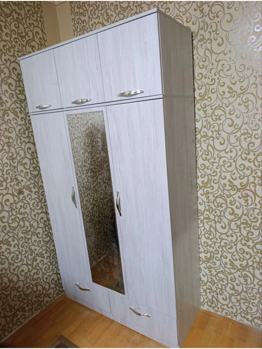 Шкаф для одежды с зеркалом и выдвижными ящиками