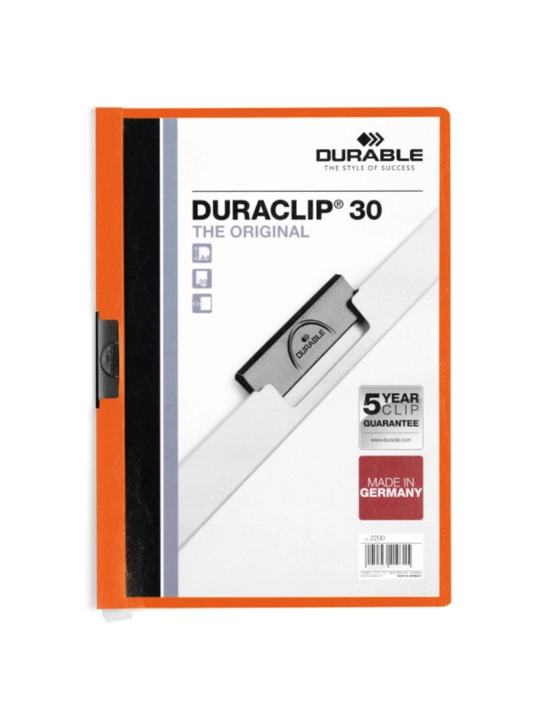 A4 formatdagi qisqichli papka "Durable" DURACLIP, 30 varaq