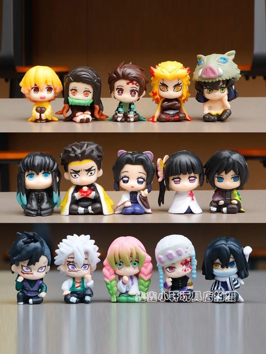 Chibi Demon Slayer kollektsion figurkalar – sevimli anime qahramonlari to‘liq to‘plami
