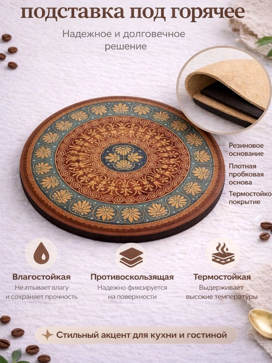 Подставка для чайника, кружки, под горячее, силиконовая