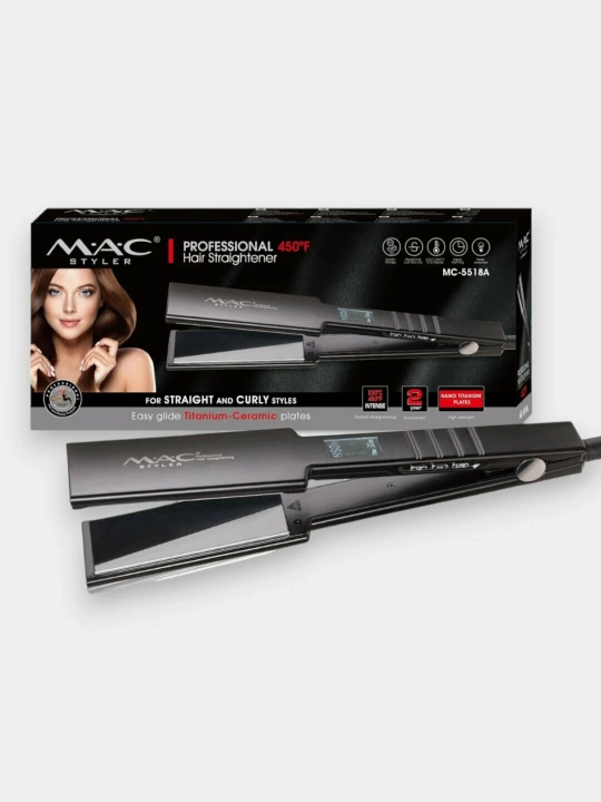 Professional dazmol, soch to‘g‘rilagich MAC Styler MC-5518A, MC-5519, LCD displeyli