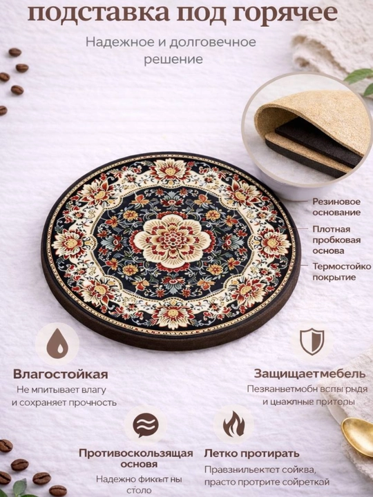 Подставка для чайника, кружки, под горячее, силиконовая