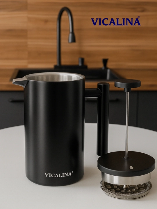 Френч-пресс Vicalina 1 л, с фильтром из нержавеющей стали, для чая и кофе