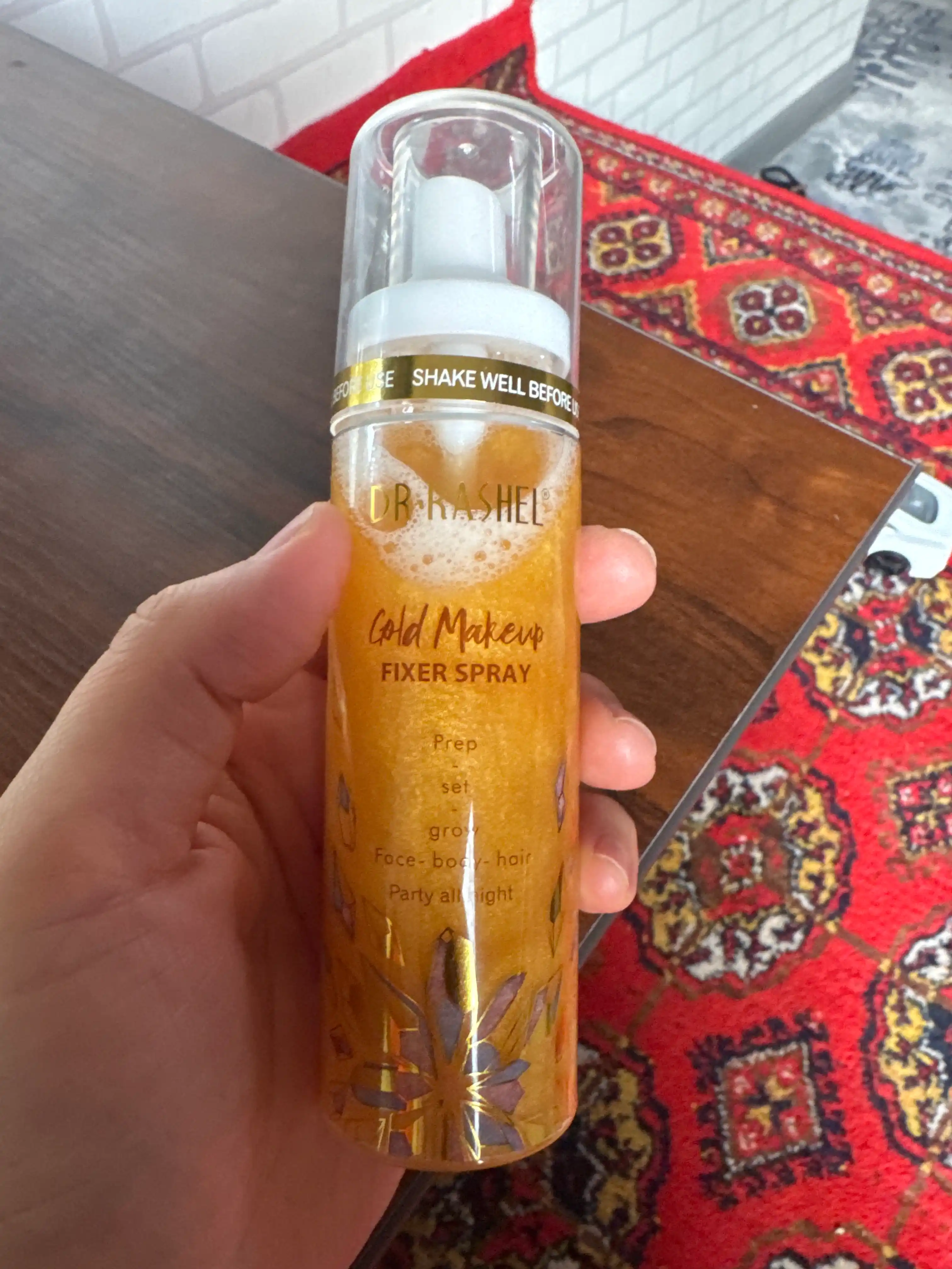 Yuz makiyaj uchun, namlovchi fiksator sprey, Dr.Rashel Gold va Pink, 100 ml