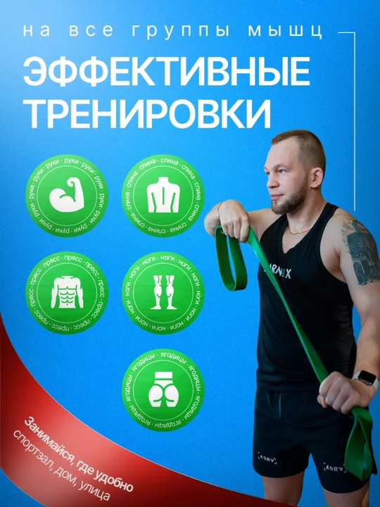 Фитнес резинка эспандер, power band для силы, растяжки, эффективных тренировок
