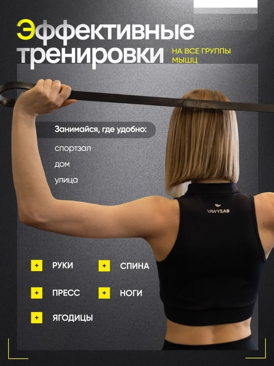 Фитнес резинка эспандер, power band для силы, растяжки, эффективных тренировок