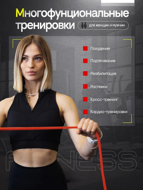 Фитнес резинка эспандер, power band для силы, растяжки, эффективных тренировок