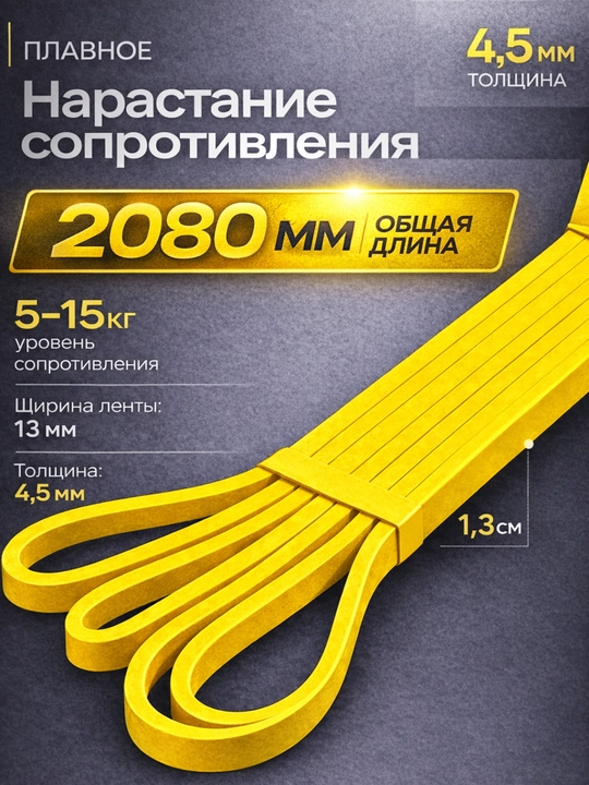 Фитнес резинка эспандер, power band для силы, растяжки, эффективных тренировок - 