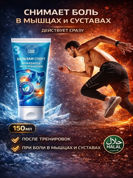 SPORT sovutuvchi-isituvchi balzam LEAF CODE, 150 ml
