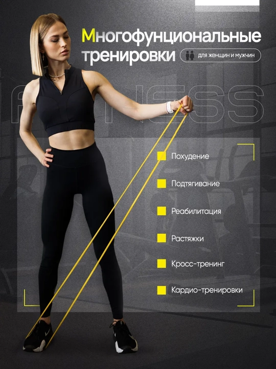 Фитнес резинка эспандер, power band для силы, растяжки, эффективных тренировок