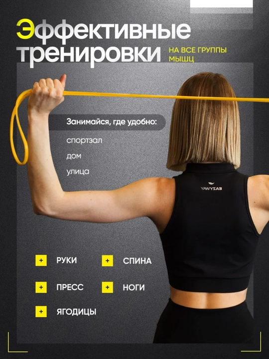 Фитнес резинка эспандер, power band для силы, растяжки, эффективных тренировок