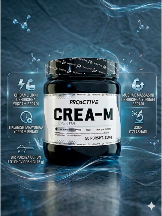 PROACTIVE Creatine со вкусом — креатин моногидрат для силы, выносливости и роста мышц - 