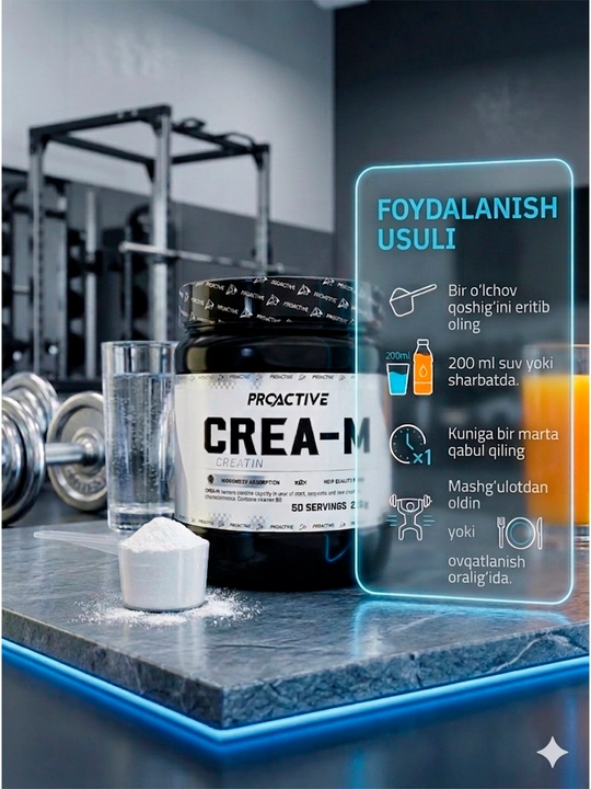 PROACTIVE Creatine со вкусом — креатин моногидрат для силы, выносливости и роста мышц