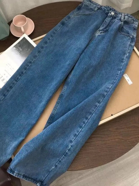 Ayollar jinsi shimlari, keng oversize jinsi shimlar, bo‘yi 173 sm gacha
