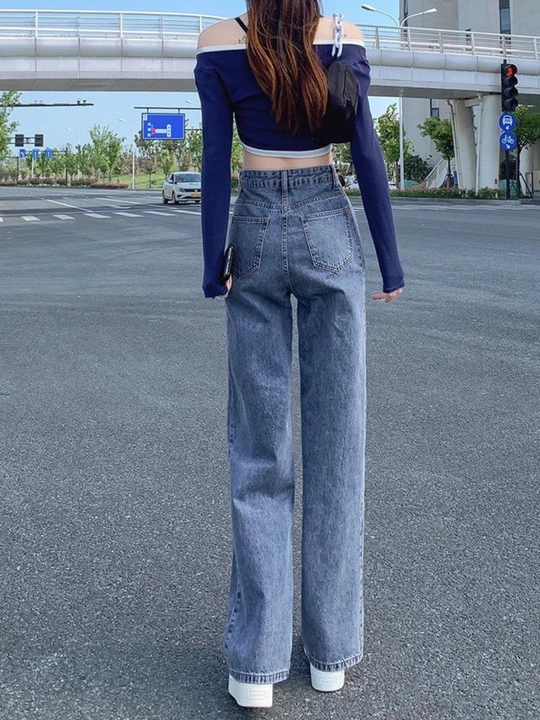 Ayollar jinsi shimlari, keng oversize jinsi shimlar, bo‘yi 173 sm gacha
