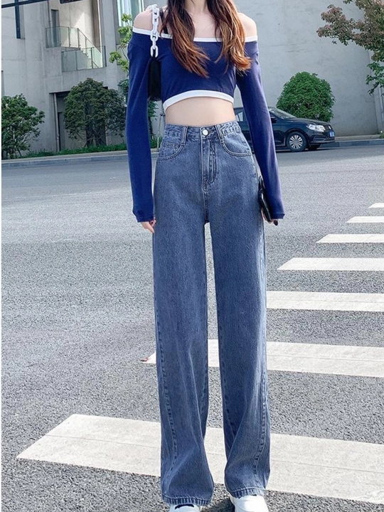 Ayollar jinsi shimlari, keng oversize jinsi shimlar, bo‘yi 173 sm gacha