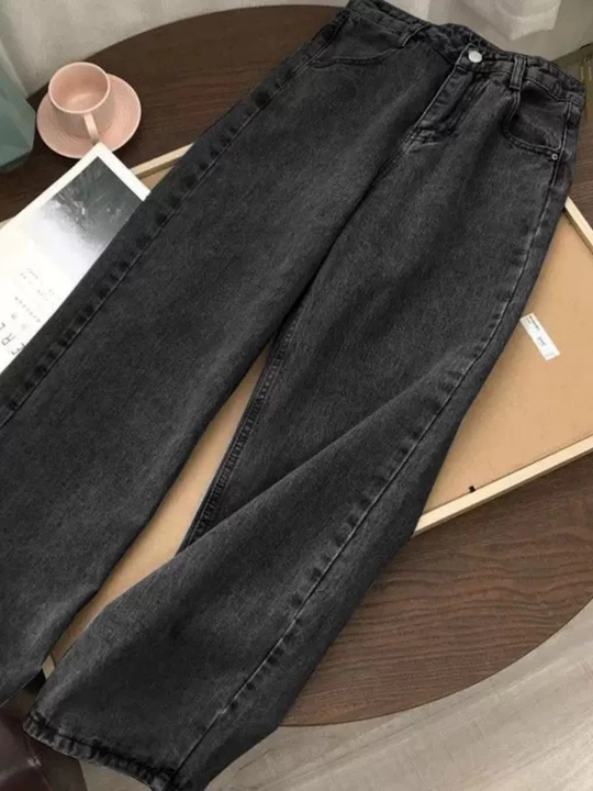 Ayollar jinsi shimlari, keng oversize jinsi shimlar, bo‘yi 173 sm gacha