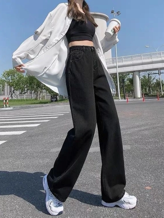 Ayollar jinsi shimlari, keng oversize jinsi shimlar, bo‘yi 173 sm gacha