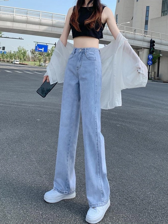 Ayollar jinsi shimlari, keng oversize jinsi shimlar, bo‘yi 173 sm gacha