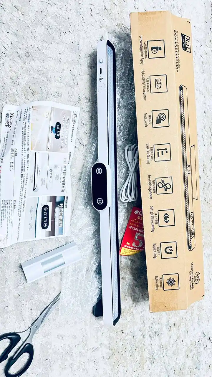 LED лампа с часами и пультом, 3 режима света, диммер, аккумулятор, Type-C
