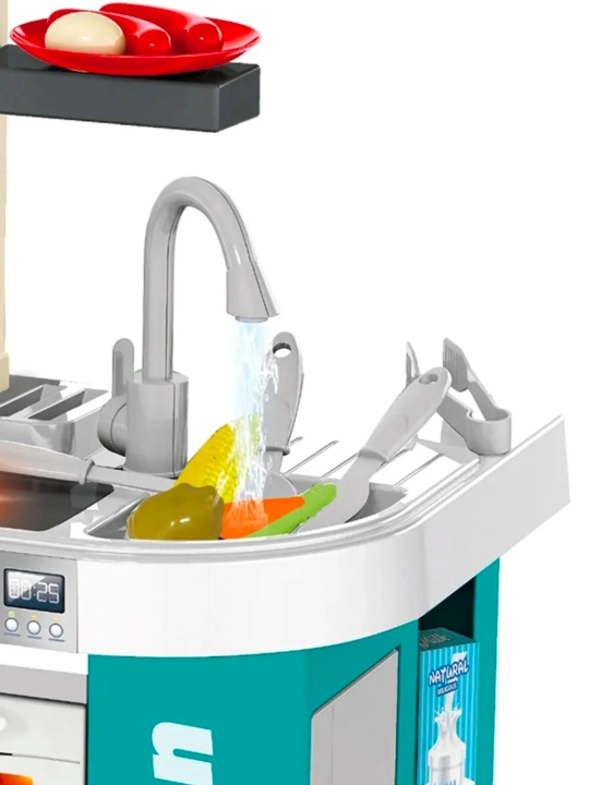 Home Chef oshxona o‘yin paketi, 60 ta buyum, motorli kran bilan