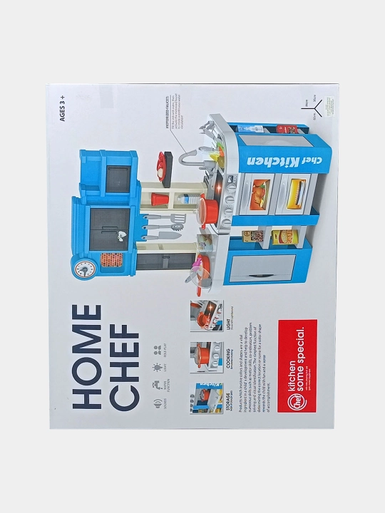 Home Chef oshxona o‘yin paketi, 60 ta buyum, motorli kran bilan