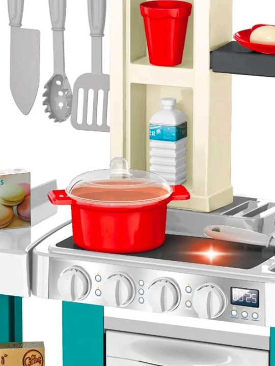 Home Chef oshxona o‘yin paketi, 60 ta buyum, motorli kran bilan