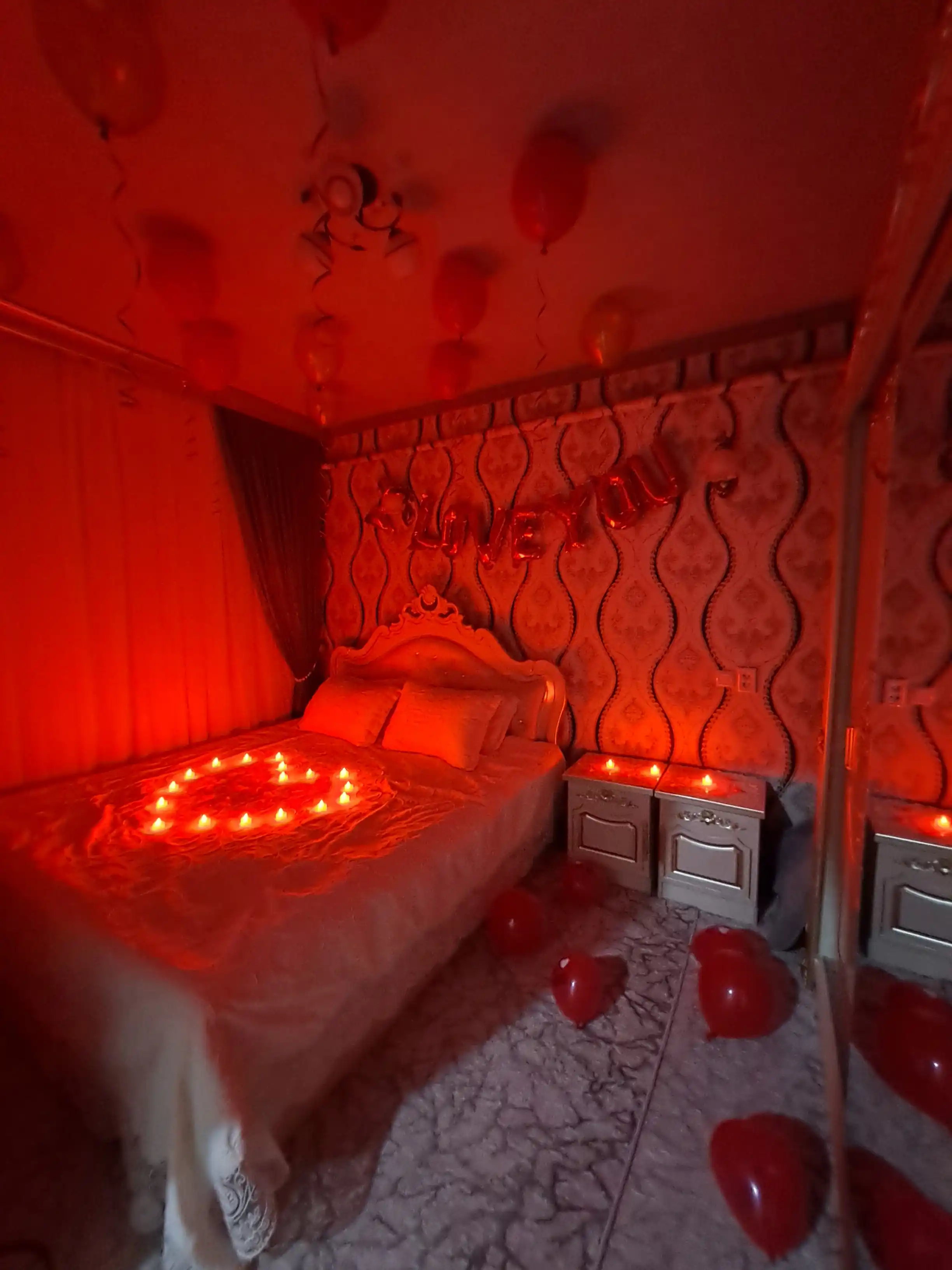 Беспламенные свечи со светодиодом, в форме сердца, красные, 5, 12, 24 шт