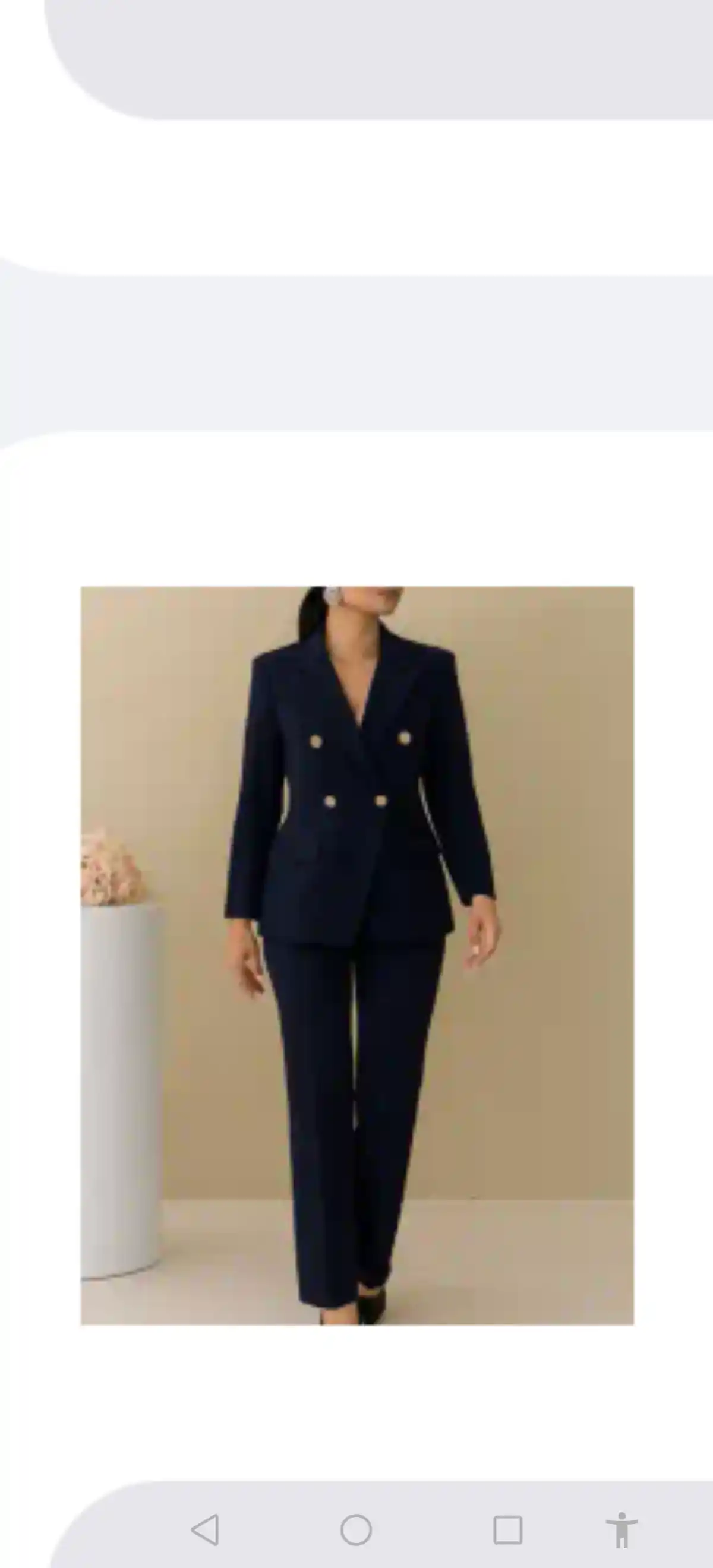 Ayollar klassik kostyumi, ikki qator tugmali pidjak va shim — ELLY FASHION