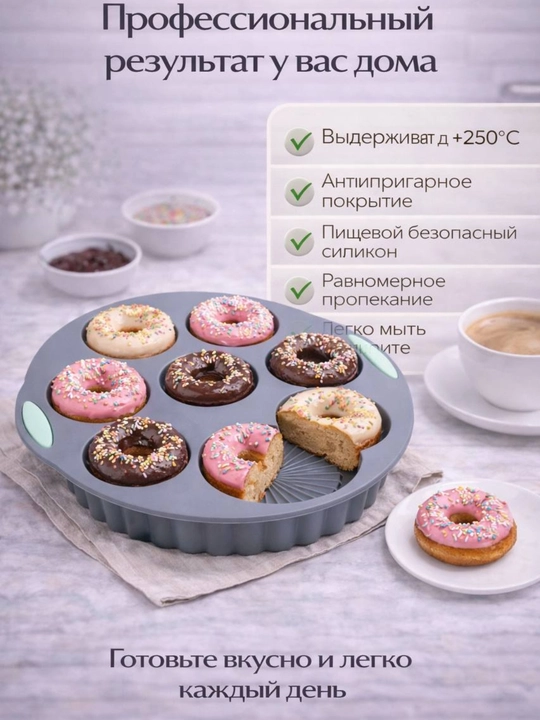 Силиконовая форма для выпечки, запекания кексов, тортов, можно использовать в духовке